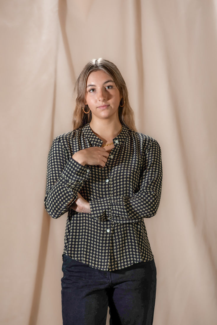 The Diamond Samara Chinese Collar Shirt